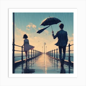 My love in the rain Art Print