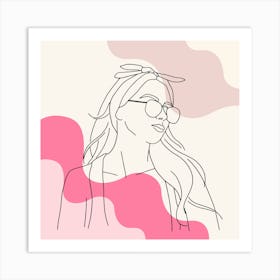 Portrait Of A Woman With Glasses Art Print