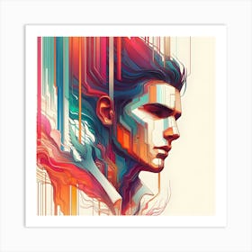 Abstract Portrait Of A Man Art Print