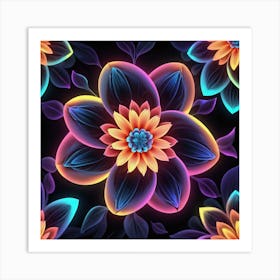 Psychedelic Flower Art Print