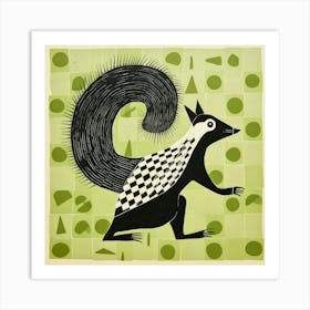 Squirrel On A Green Background Poster