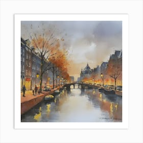 Amsterdam At Dusk 1 Art Print