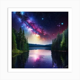 Milky Over Lake 3 Art Print