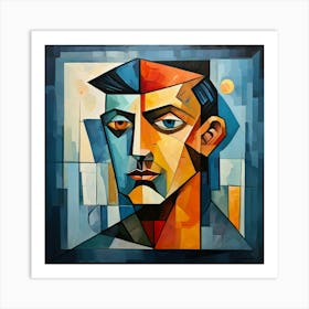 Abstract Portrait Of A Man Art Print