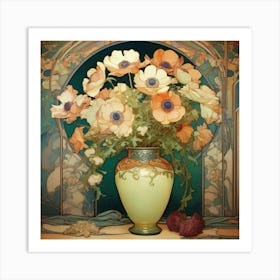 Golden Flowers Art Print