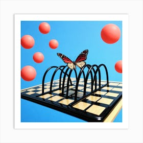 Butterfly On A Chess Board 22 Art Print