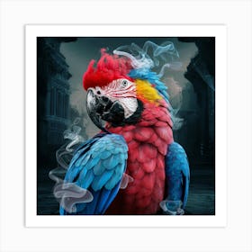 Parrot In Smoke 1 Art Print