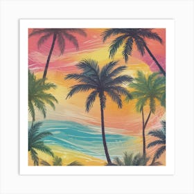 Tropical Palm Trees Art Print