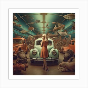 Girl In A Car 8 Art Print