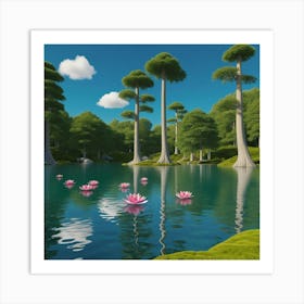 Lotus Pond Art Print