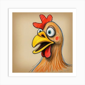 Chicken Head 1 Art Print