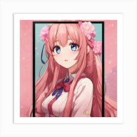 Kawaii Anime Woman Pose Poster Art Print