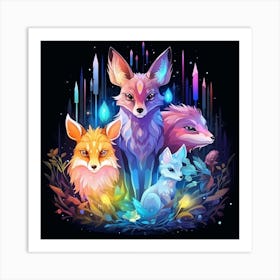 Foxes Art Print