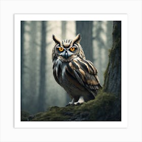 Owl In The Forest 53 Art Print