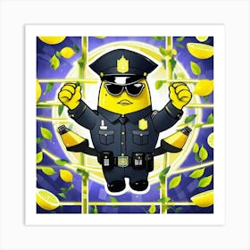 Lemon Police Officer Art Print