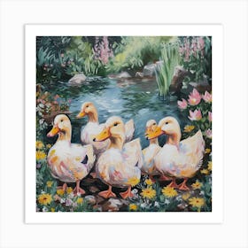 Ducks Fairycore Painting 2 Art Print