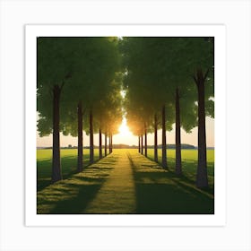 Path Between Trees Art Print