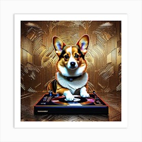 Corgi Dj 4 Art Print