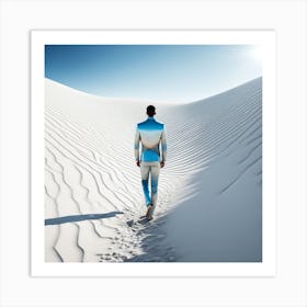 Man Walking In The Desert 9 Art Print