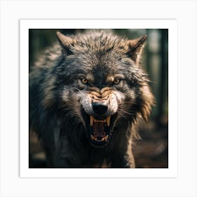 Wolf In The Woods 5 Art Print