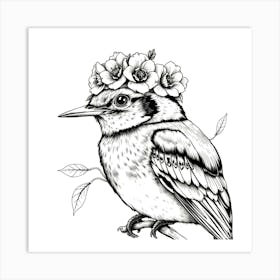 Bird In A Flower Crown 4 Art Print