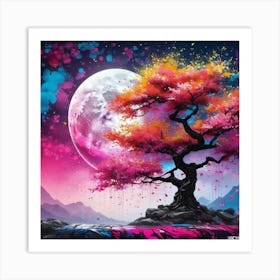 Moonlight Tree Art Print