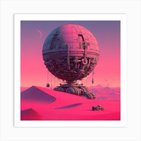 Spaceship In The Desert Art Print