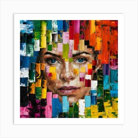 Abstract of a Woman Painting: Contemporary, Expressive, Feminine Art Art Print