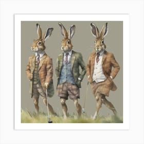 Hole In One Hares Final Flattened Art Print