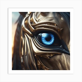 Horse Head With Blue Eyes Art Print