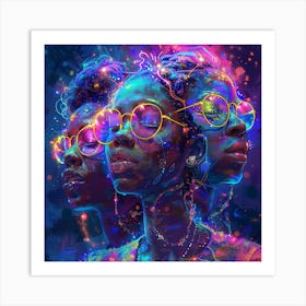 Three Women With Glasses Art Print