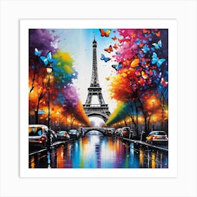 Paris With Butterflies 38 Art Print