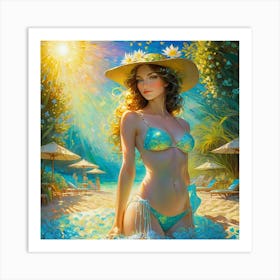 Girl In A Bikini jk Art Print