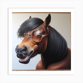 Horse With Glasses 2 Art Print