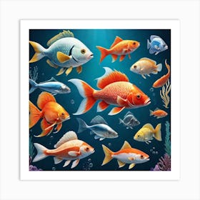 Fishes In The Sea Art Print