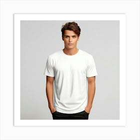 Mock Up Tshirt Blank Plain Cotton Unprinted Simple Minimalist Canvas Customizable Basic (24) Art Print