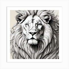 Lion Drawing 1 Art Print