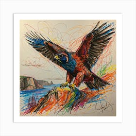 Hawk In Flight Art Print