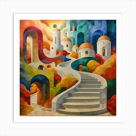 Stairway To Heaven, Pop Surrealism, Lowbrow Art Print