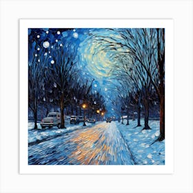 Night In The Park 1 Art Print