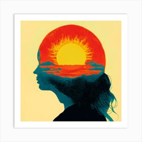 Sunset In The Head Art Print