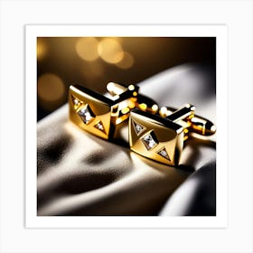 Gold Cufflinks Art Print