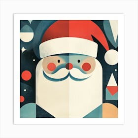 Geometric Santa II Art Print