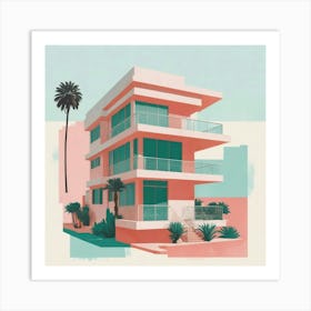 A House In Cape Town Abstract Risograph Style Art Print 5 Art Print