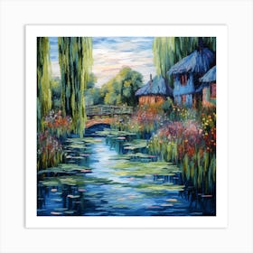 Tranquil Tapestry: Monet's Garden Brushstrokes Art Print