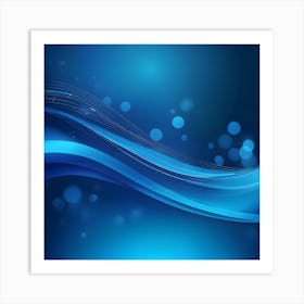 Abstract Blue Waves Art Print