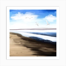 Coastal Seagulls Art Print