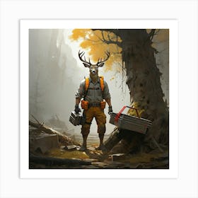 Deer In The Woods 61 Art Print