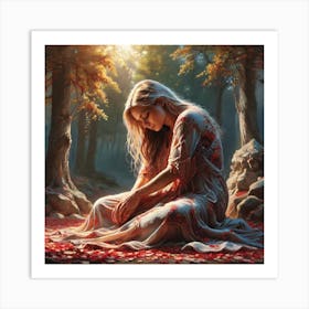 Girl In The Forest 7 Art Print