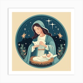 Jesus And Baby Jesus Art Print